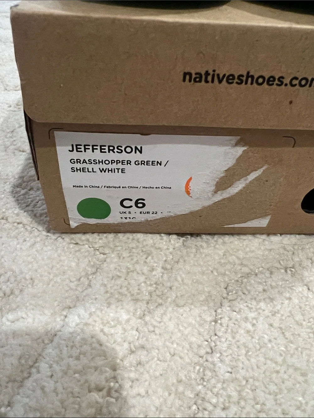 Native Kids Jefferson Slip-On Water Shoes in Grasshopper Green and White